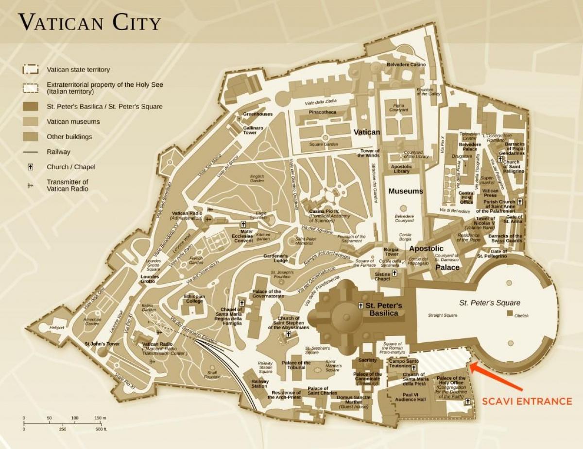 Bản đồ của cuộc khai quật văn phòng thành phố Vatican