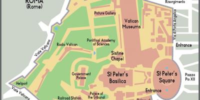 Bản đồ của Vatican lối vào 