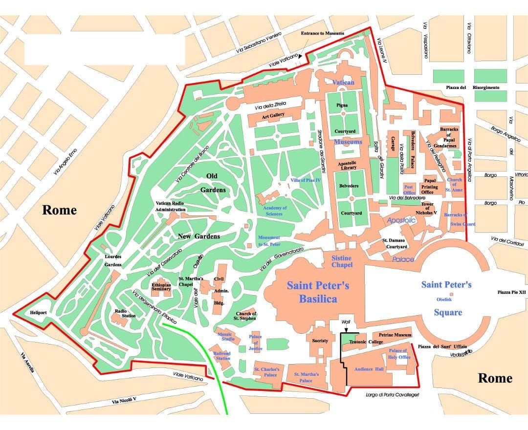 Thành phố Vatican bản đồ chính trị