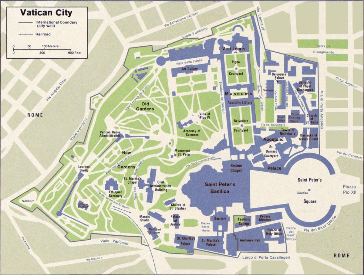 bản đồ của thành phố Vatican và khu vực xung quanh