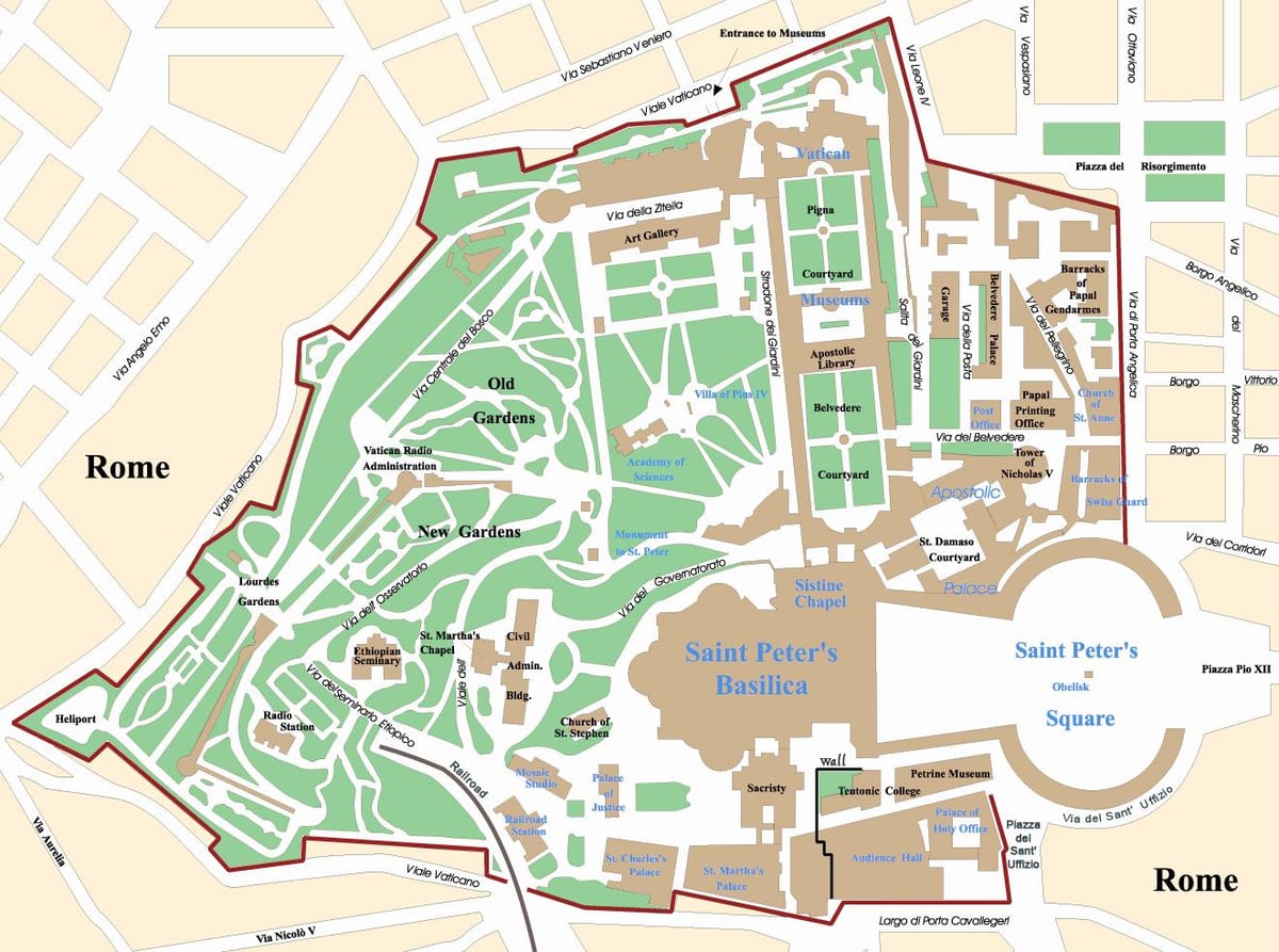 Bản đồ của Vatican trên